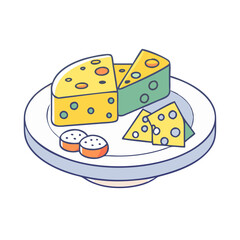 cheese platter. vector icon, cheese platter. vector illustration - simple illustration of cheese platter., perfect for logos,and cheese platter.-themed designs.