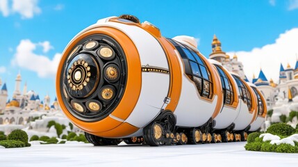 Futuristic Retro Train: A Journey Through Time!