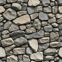 Fototapeta premium stone wall texture background , stone siding with different sized stones . generative ai 