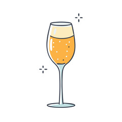 glass of sparkling wine vector icon, glass of sparkling wine vector illustration - simple illustration of glass of sparkling wine, perfect for logos,and glass of sparkling wine -themed designs.