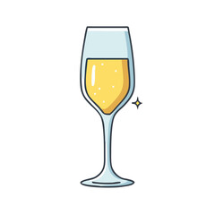 glass of sparkling wine vector icon, glass of sparkling wine vector illustration - simple illustration of glass of sparkling wine, perfect for logos,and glass of sparkling wine -themed designs.