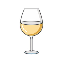 white wine glass vector icon, white wine glass vector illustration - simple illustration of white wine glass, perfect for logos,and white wine glass -themed designs.