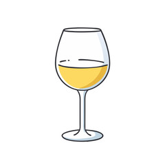 white wine glass vector icon, white wine glass vector illustration - simple illustration of white wine glass, perfect for logos,and white wine glass -themed designs.