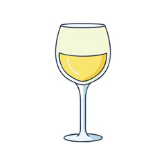 white wine glass vector icon, white wine glass vector illustration - simple illustration of white wine glass, perfect for logos,and white wine glass -themed designs.