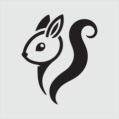 Minimalist Squirrel Head Silhouette Vector Illustration