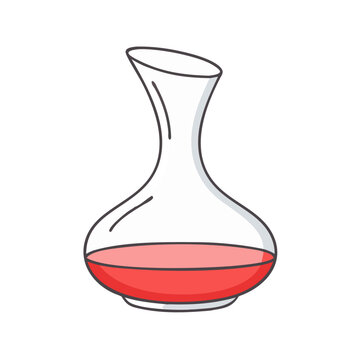 red wine decanter isolated on white clip art preview