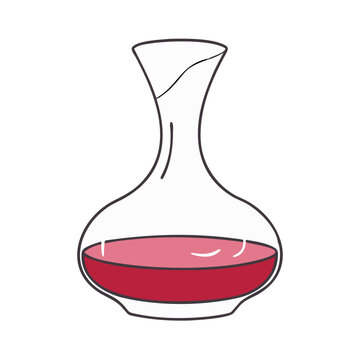 wine decanter with red wine clip art preview