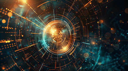 Obraz premium Abstract technological background with various technological elements.
