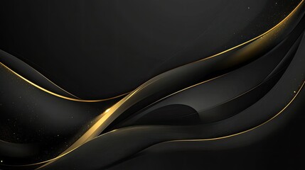 A polished, abstract luxury design with golden elements woven into a dark, sleek surface. The elegant curves and reflections create an upscale aesthetic.