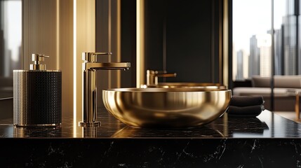 A polished luxury surface with deep metallic colors and modern geometric shapes, radiating a sense of exclusivity and elegance.
