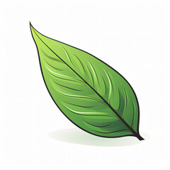 Obraz premium Crisp Leaf Illustration Flat Vector Design on White art eco bio icon plant green