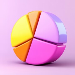 Obraz premium Vibrant 3D pie chart segments, showcasing dynamic data visualization.