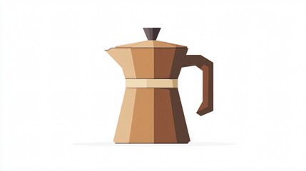 Wide Angle Centered Coffee Pot Vector Design for Graphic Projects