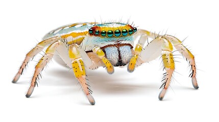 Fototapeta premium Vibrant Jumping Spider Macro Photography Colorful Arachnid