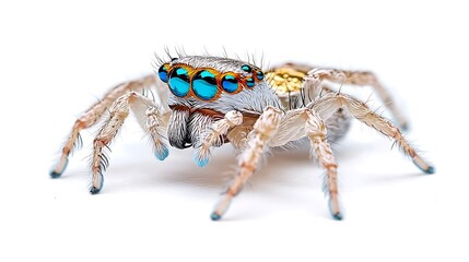 Vibrant Jumping Spider Macro Photography  Closeup of Colorful Arachnid