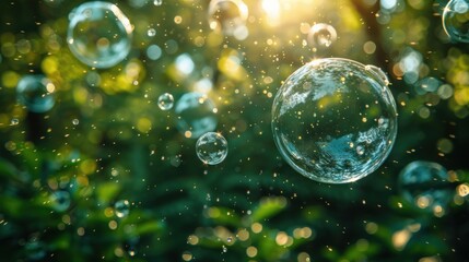 CCS acronym for Carbon Capture Storage words CCS in bubbles with a forest background. Net zero action concept.