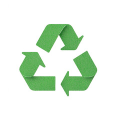 Green recycling symbol promoting sustainability and eco-friendly practices., isolated on a transparent background.