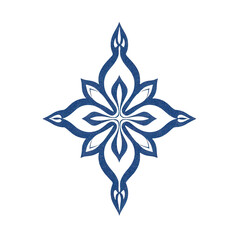 Obraz premium Intricate blue floral design suitable for backgrounds and decorative elements., isolated on a transparent background.