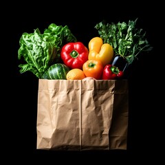 shopping bag full of groceries