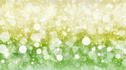Obraz premium Abstract Green and Gold Bokeh Background with Sparkling Lights and Snowflakes
