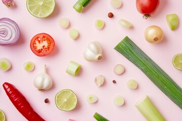 vegetables on a white background