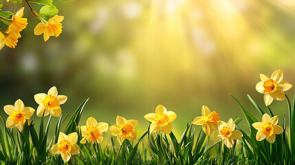 Obraz premium Sunny Daffodil Meadow