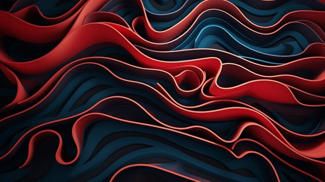 Abstract border made of intertwining lines and shapes.