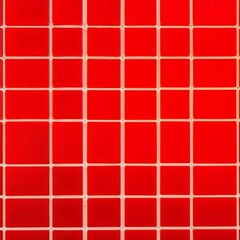 a grid of uniformly sized square tiles in warm autumnal reds, from deep maroon to bright crimson, delineated by crisp white lines.