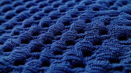 Intricate Texture: A Close-Up of Deep Blue Fabric