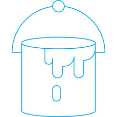 Tin with Paint icon single vector illustration