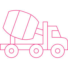 Concrete Mixer Truck icon single vector illustration