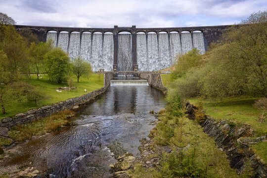 Claerwen Dam and Reservoir Claerwen Valley, Rhayader Wales UK
