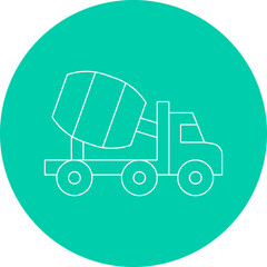 Concrete Mixer Truck icon single vector illustration
