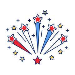 patriotic fireworks vector icon, patriotic fireworks vector illustration - simple illustration of patriotic fireworks, perfect for logos,and patriotic fireworks -themed designs.