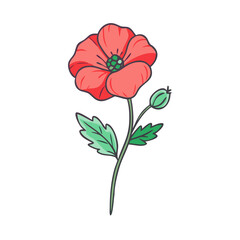 poppy flower vector icon, poppy flower vector illustration - simple illustration of poppy flower, perfect for logos,and poppy flower -themed designs.