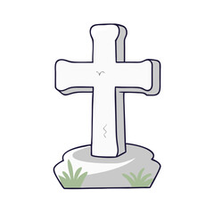 white cross grave marker vector icon, white cross grave marker vector illustration - simple illustration of white cross grave marker, perfect for logos,and white cross grave marker -themed designs.