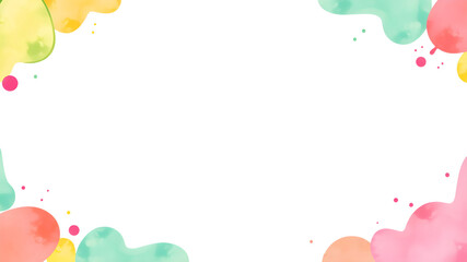Obraz premium Abstract Watercolor Frame: A vibrant and playful frame of abstract watercolor shapes in a rainbow of colors. The soft edges and flowing lines create a whimsical and modern feel.