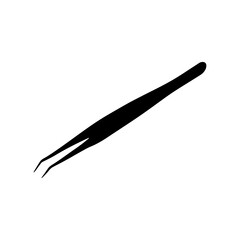 Black lash tweezers silhouette icon vector illustration design on white background. 