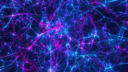 Naklejka premium Background of glowing blue and purple lines.