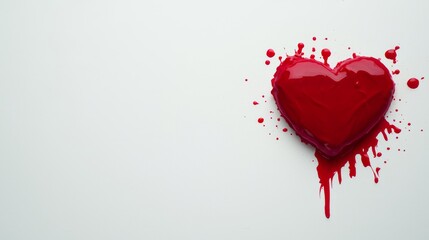 Passionate Red Heart Ink Splash Artwork