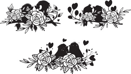 Angle Bird Floral Ornament Leaf