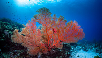 Fototapeta premium soft coral on champagne reef near roseau dominica
