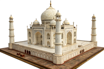 miniature of taj mahal agra india isolated on white background PNG.AI GENERATED