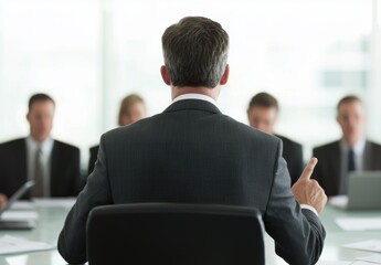 Business Meeting with Professional Speaker Presenting to Team