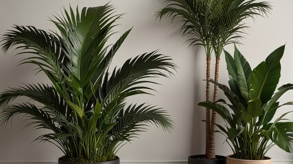 Obraz premium PNG Elegant indoor palm plant decor