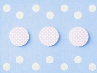 Pastel Pink Polka Dot Circles on Light Blue Background Pattern