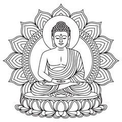 Meditating Buddha vector illustration template