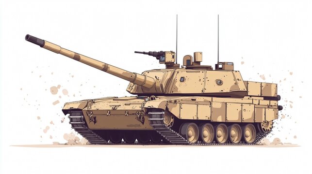 Detailed vector illustration of M109 Paladin American battle tank
