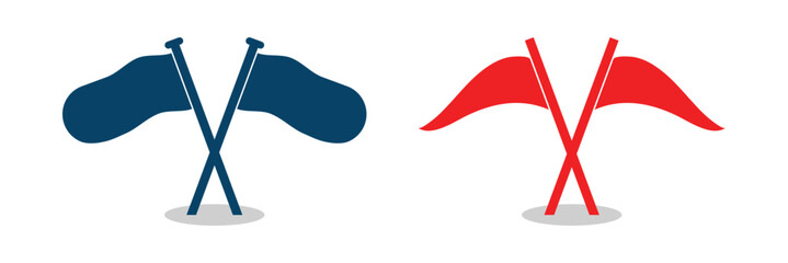 Flag icon. Red flag icon set