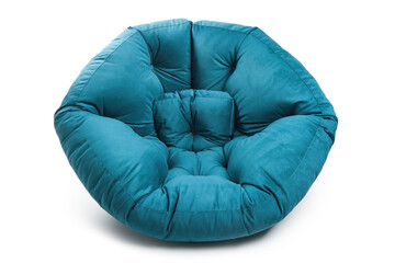 new soft color enjoyable and adjustable colorful beanbag chair. Comfortable indoor or outdoor contemporary furniture. Studio shot isolated on a white background